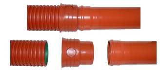 jednoduchá montáž PP-MEGA potrubí na PVC hladké potrubí