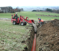 pokládka drenážního potrubí